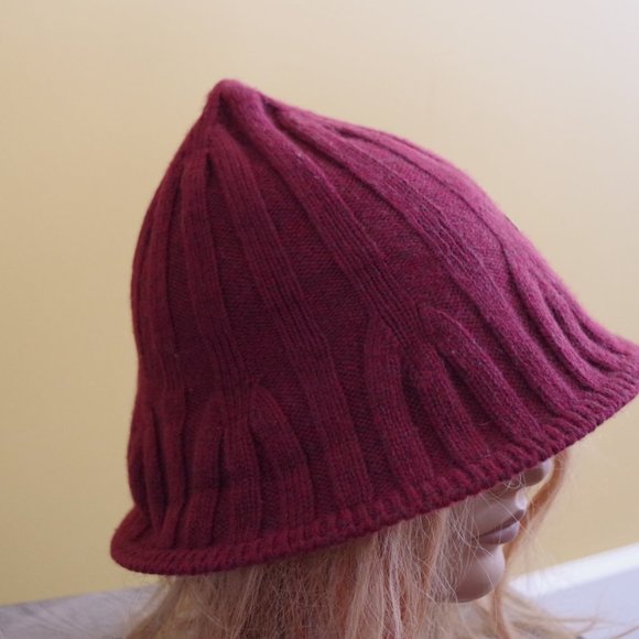 Christian Dior Knit Hat 19aw Logo burgundy Unisex Wool Nylon
